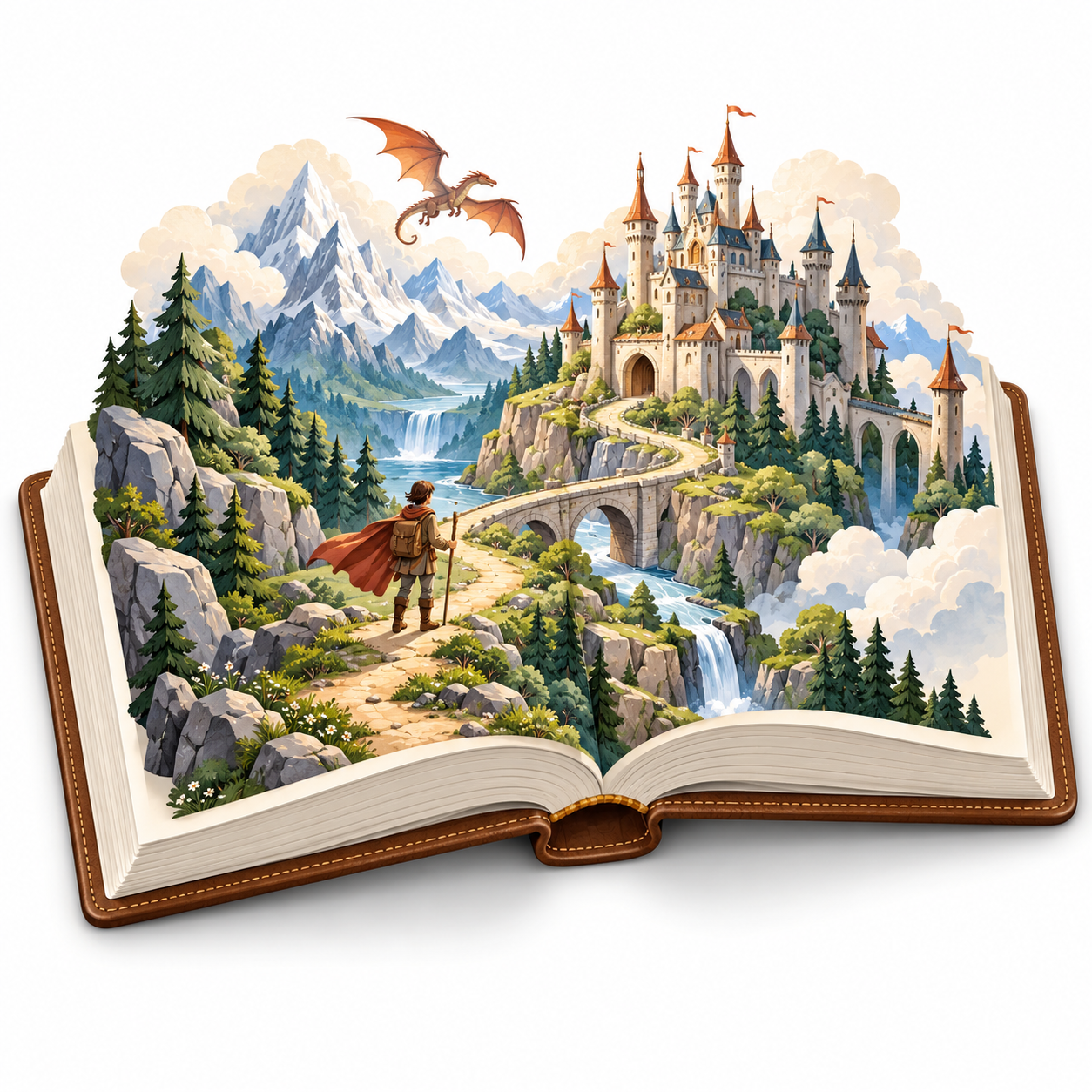 Illustrated pop-up book for publishing services